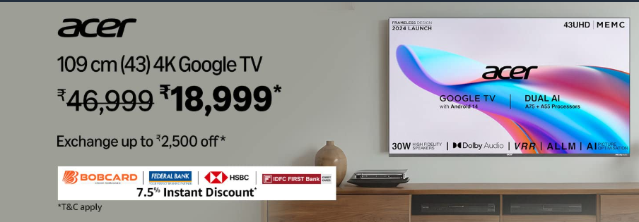 Acer 43-inch 4K Google TV – Amazon Best Deal Highlights