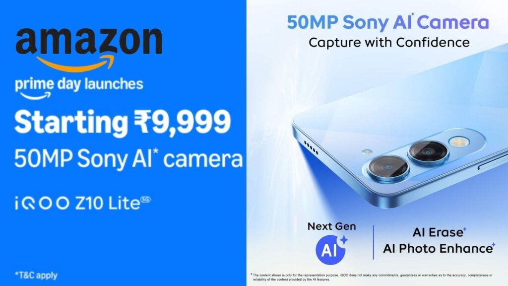 iQOO Z10 Lite 5G Best Smartphone under ₹10,000 on Amazon – 6GB RAM, 128GB Storage, 50MP Sony AI Camera