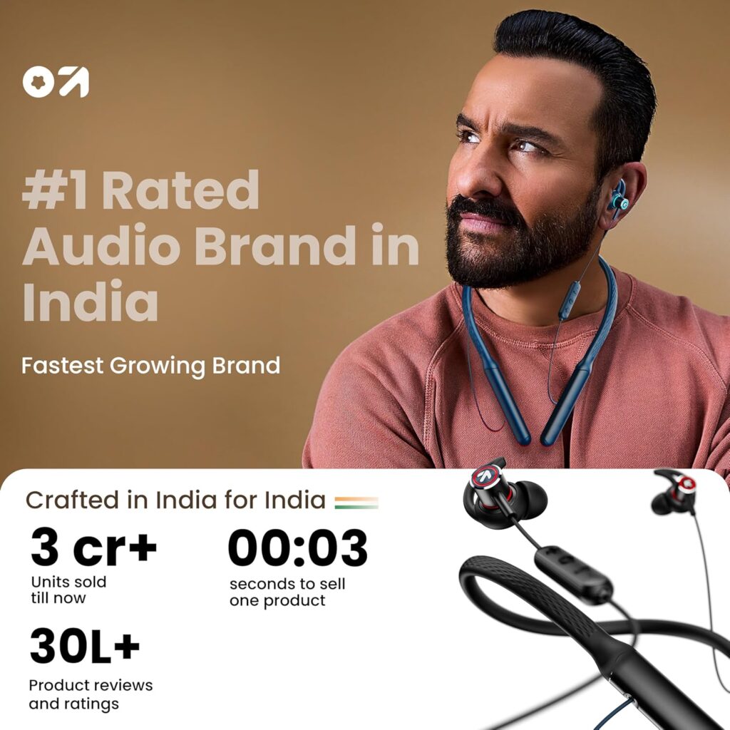 Boult Audio ProBass wireless Best Bluetooth Neckbands Under ₹1000