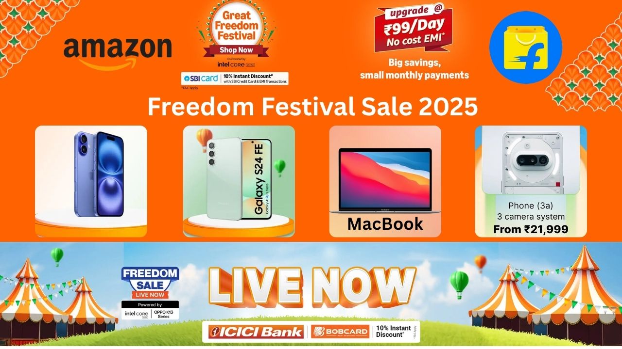 Top Smartphone & Gadget Offers During Freedom Festival Sale 2025 on Amazon and Flipkart