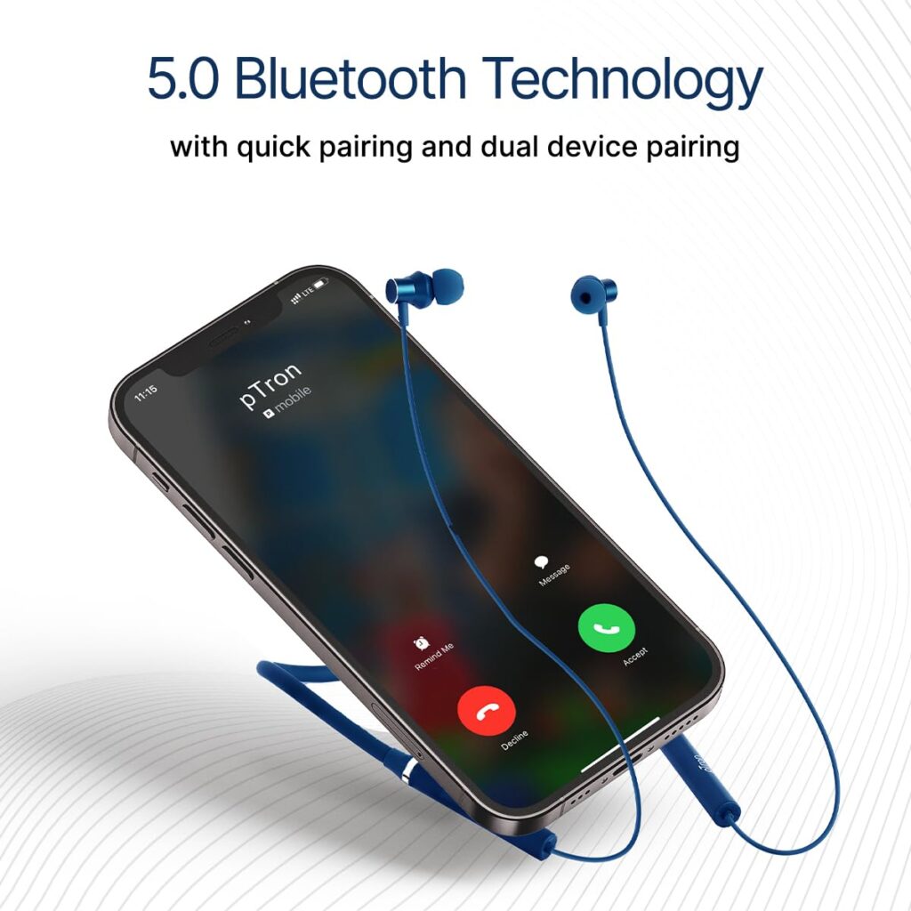 pTron Tangent Evo Bluetooth neckband best value option in India 2025